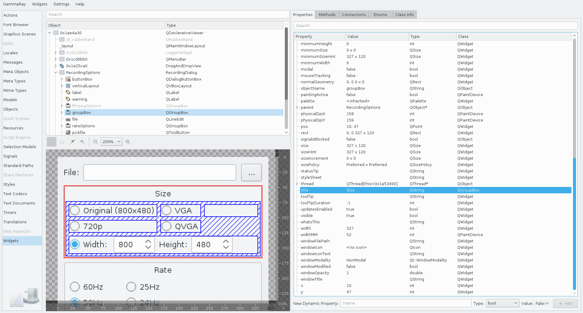 GammaRay Widget Inspection